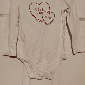 Carter's White and Red Heart Baby Bodysuit